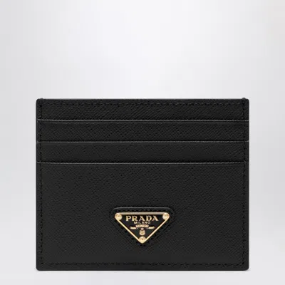 Prada Black Card Holder In Saffiano Women