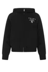 Prada Black Cashmere Blend Down Jacket In Black