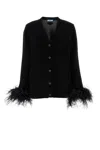 Prada Feather-trimmed Cashmere Cardigan