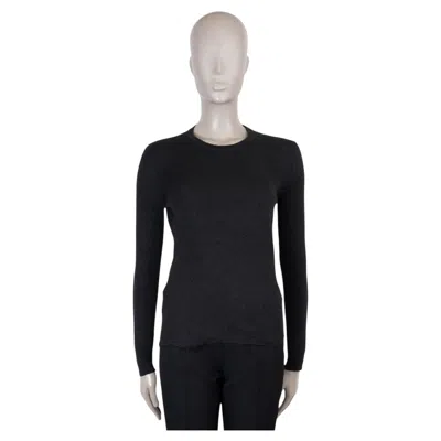 Pre-owned Prada Black Cashmere Silk Crewneck Sweater 40 S