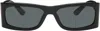 Prada Black Catwalk Rectangle Side Triangle Sunglasses In 1ab5s0