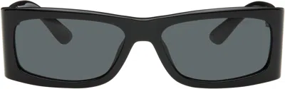 Prada Black Catwalk Rectangle Side Triangle Sunglasses In 1ab5s0