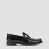 Prada Moccasins In Brushed Leather In Black