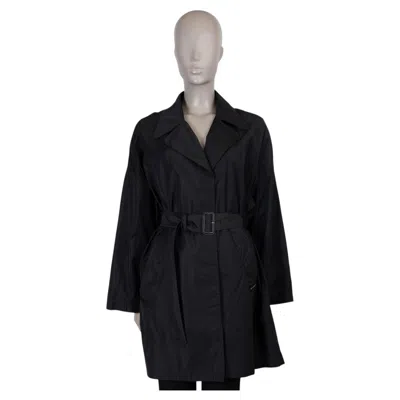 Pre-owned Prada Black Cotton 2010 Belted Trench Coat Jacket Xl