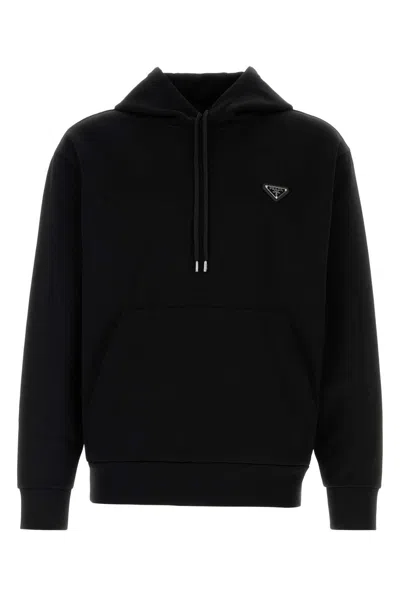 Prada Black Cotton Blend Sweatshirt