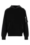 Prada Men's Tonal Cotton And Nylon Hoodie In Nero/nero