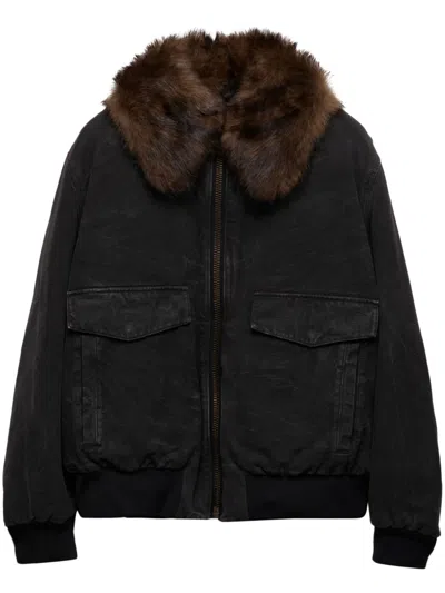 PRADA BLACK COTTON BLOUSON JACKET