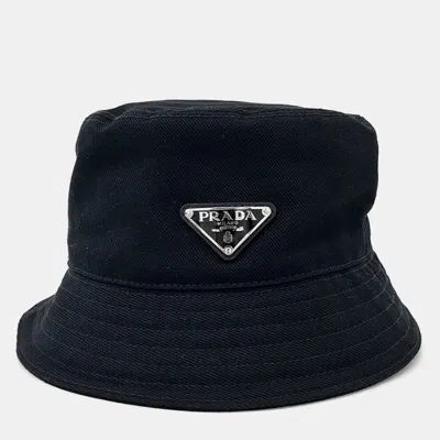 Pre-owned Prada Black Cotton Bucket Hat