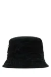Prada Black Cotton Bucket Hat In Nero