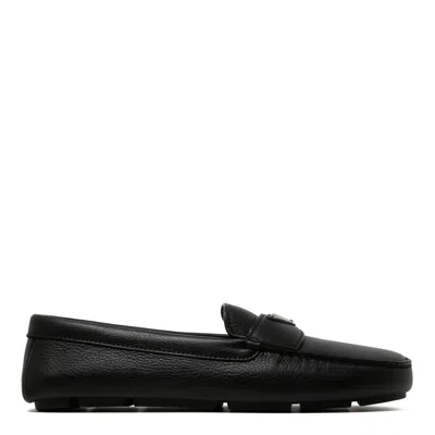 Prada Black Cotton Flat Shoes