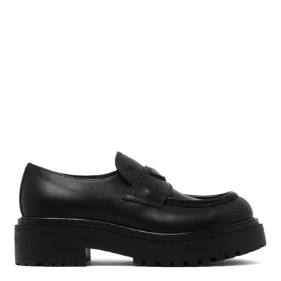 Prada Black Cotton Flat Shoes