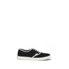 Prada Lace Up Sneakers Contrast Trim Rubber Sole In Black