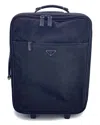 Prada Black Cotton Luggage (authentic Pre-loved) In Blue