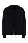 Prada Black Cotton Reversible Jacket In Black