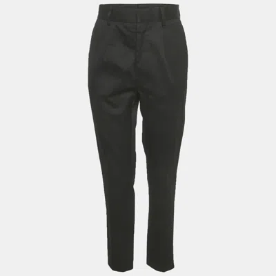 Pre-owned Prada Black Cotton Staight Leg Pants M