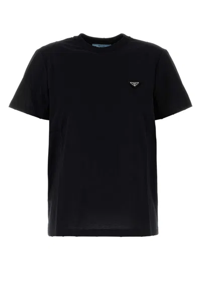 PRADA BLACK COTTON T-SHIRT