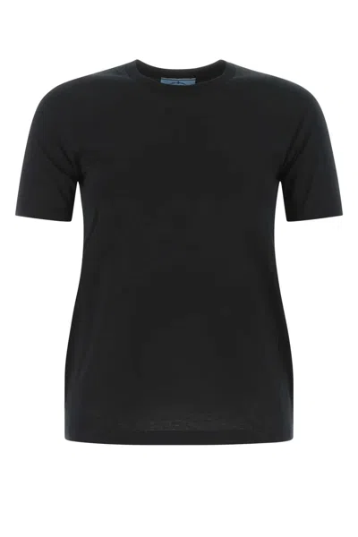 Prada Black Cotton T-shirt Set In F0002