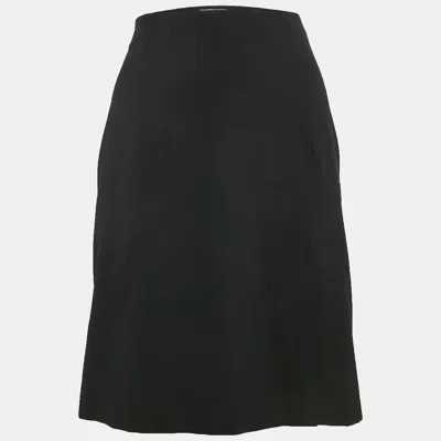 Pre-owned Prada Black Crepe Pencil Skirt S