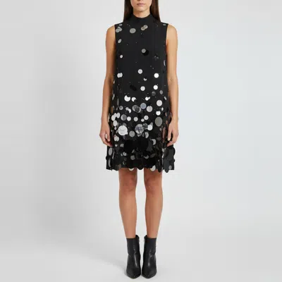 Pre-owned Prada Black Crepe Sleeveless Embellished Mini Dress S