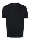 Prada Logo Embroidered T-shirt In Black
