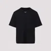 Prada Black Cotton T-shirt With Minimalist Design And Logo Detail
