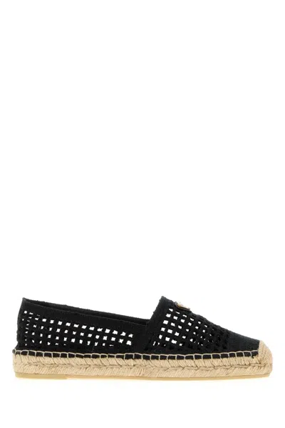 PRADA PRADA BLACK CROCHET ESPADRILLES