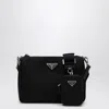 Prada Mens Black Re-nylon Leather And Recycled-nylon Shoulder Bag