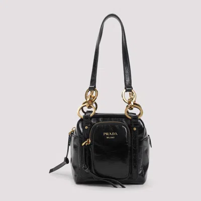 Prada Black Dangle Leather Handbag