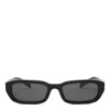 Prada Womens Black Pr B06s Rectangle-frame Acetate Sunglasses In Black