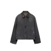 Prada Blousonjacke Aus Schwarzem Denim In Grey