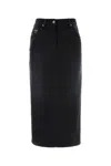 Prada Black Denim Skirt In Black