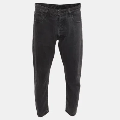 Pre-owned Prada Black Denim Straight Fit Jeans M/waist 32"