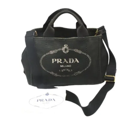 Pre-owned Prada Black Denim Tote Bag ()