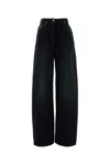 Prada Women Black Denim Wide-leg Jeans