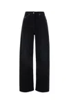 Prada Women Black Denim Wide-leg Jeans