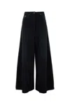Prada Women Black Denim Wide-leg Jeans