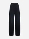 Prada Women Black Denim Wide-leg Jeans