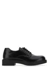 Prada Brushed Leather Lace-up Shoes In Black