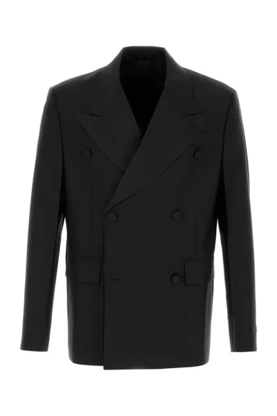 PRADA MEN BLACK DOUBLE-BREASTED BLAZER, 42 LUXURY BLAZERS FOR MEN DARVEYS