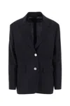 Prada Black Double Breasted Blazer In Black