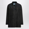 Prada Double-breasted Technical Taffeta Jacket In Black