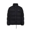 Prada Padded Jacket High Collar Elasticated Cuffs In Black