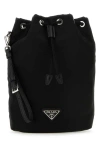 Prada Nylon Clutch With Detachable Strap And Reinforced Base In Black
