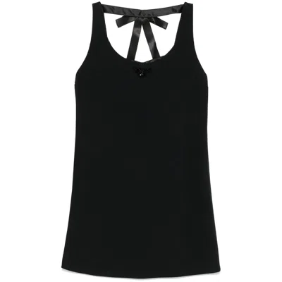 Prada Mini Dress With Bows Clothing In Black