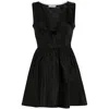 Prada Re-nylon Bow-detail Mini Dress In Black
