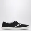 Prada Lace Up Sneakers Contrast Trim Rubber Sole In Black
