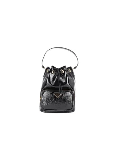PRADA BLACK DUET BUCKET BAG