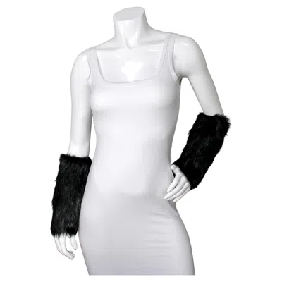 Pre-owned Prada Black Dyed Beaver Fur Arm Cuffs