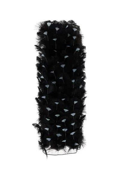 PRADA BLACK EMBELLISHED ORGANZA DRESS