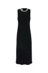 Prada Black Embroidered Sable Dress In Black